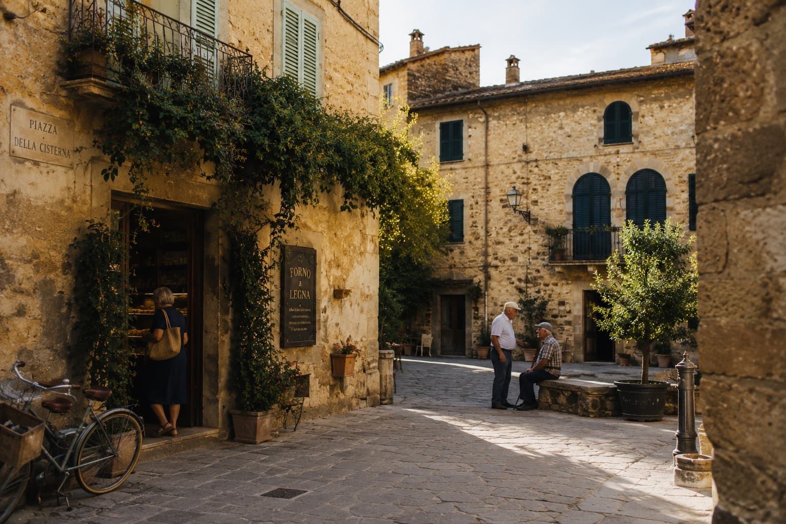 Piazza de un pueblo italiano